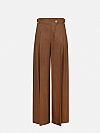 Linen-blend trousers with straps