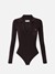 Knit bodysuit with openwork embroideries
