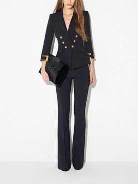 Jacket in double layer stretch crepe fabric with jewel logo