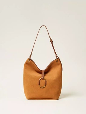 Suede hobo bag