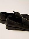 Leather loafers with logo