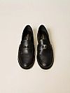 Leather loafers with logo