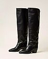 Leather thigh-high boots
