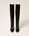 Leather thigh-high boots