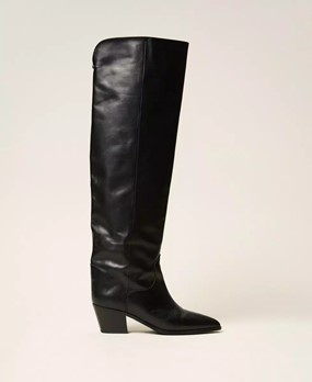 Leather thigh-high boots Leather thigh-high boots