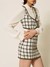 Chequered boucle mini skirt