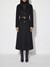 Coat in double cloth with belt